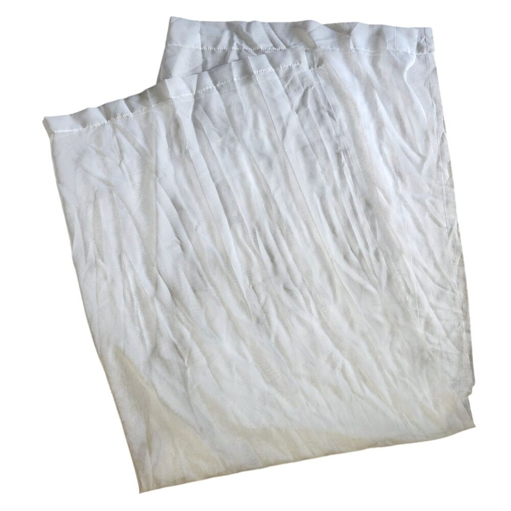 MarthaWindow Sheer White Curtain Panel 100% Polyester Made In Egypt 84x60